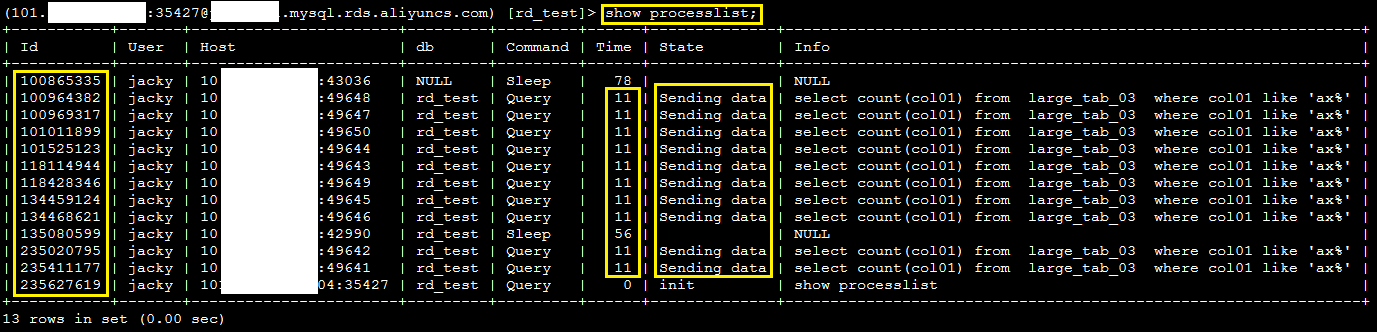 show processlist