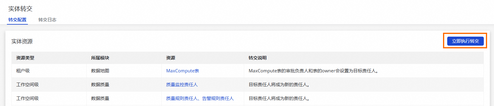 立即执行转交