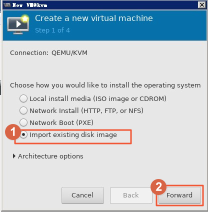 Import existing disk image