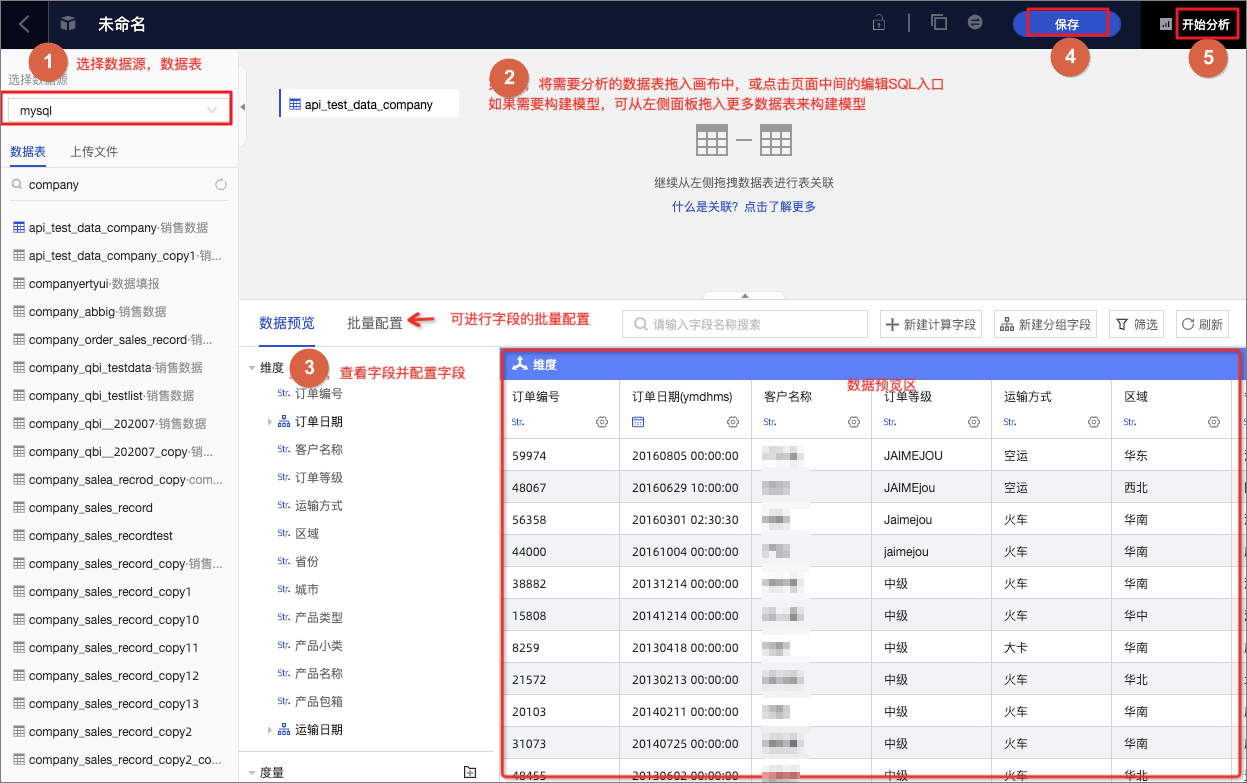 进入创建数据集页面