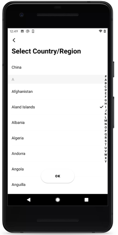 选择国家/地区