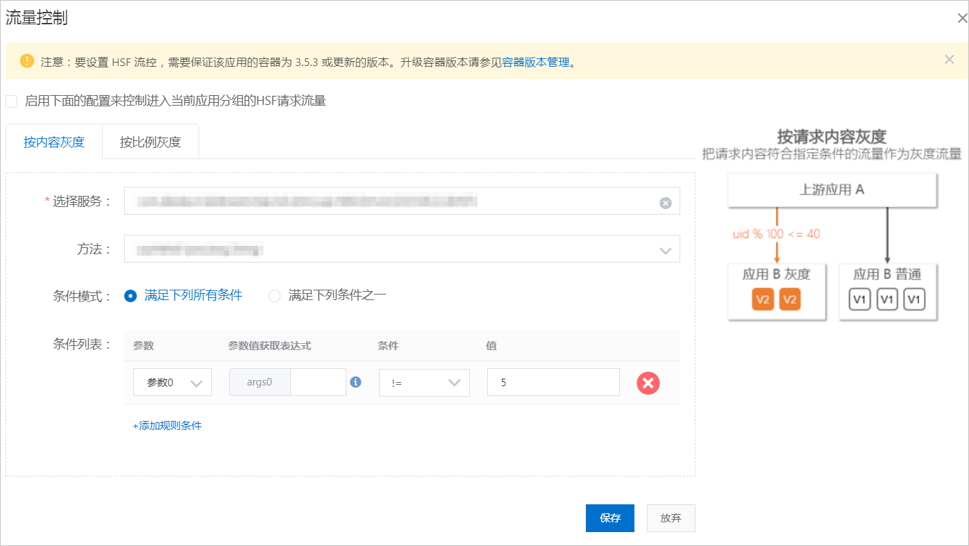 流量控制-按内容灰度