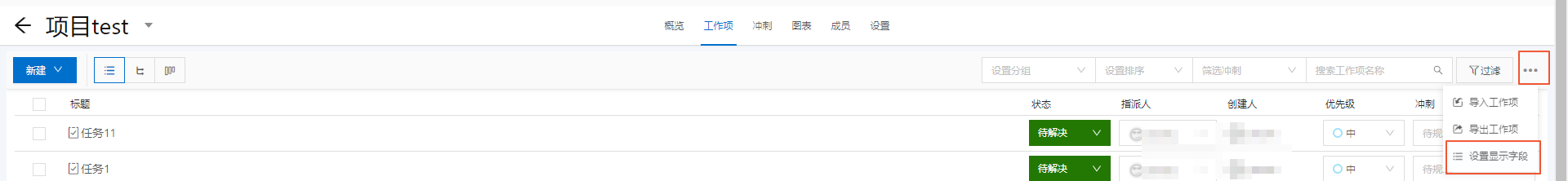 设置显示字段