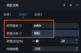 配置轮播列表自定义列