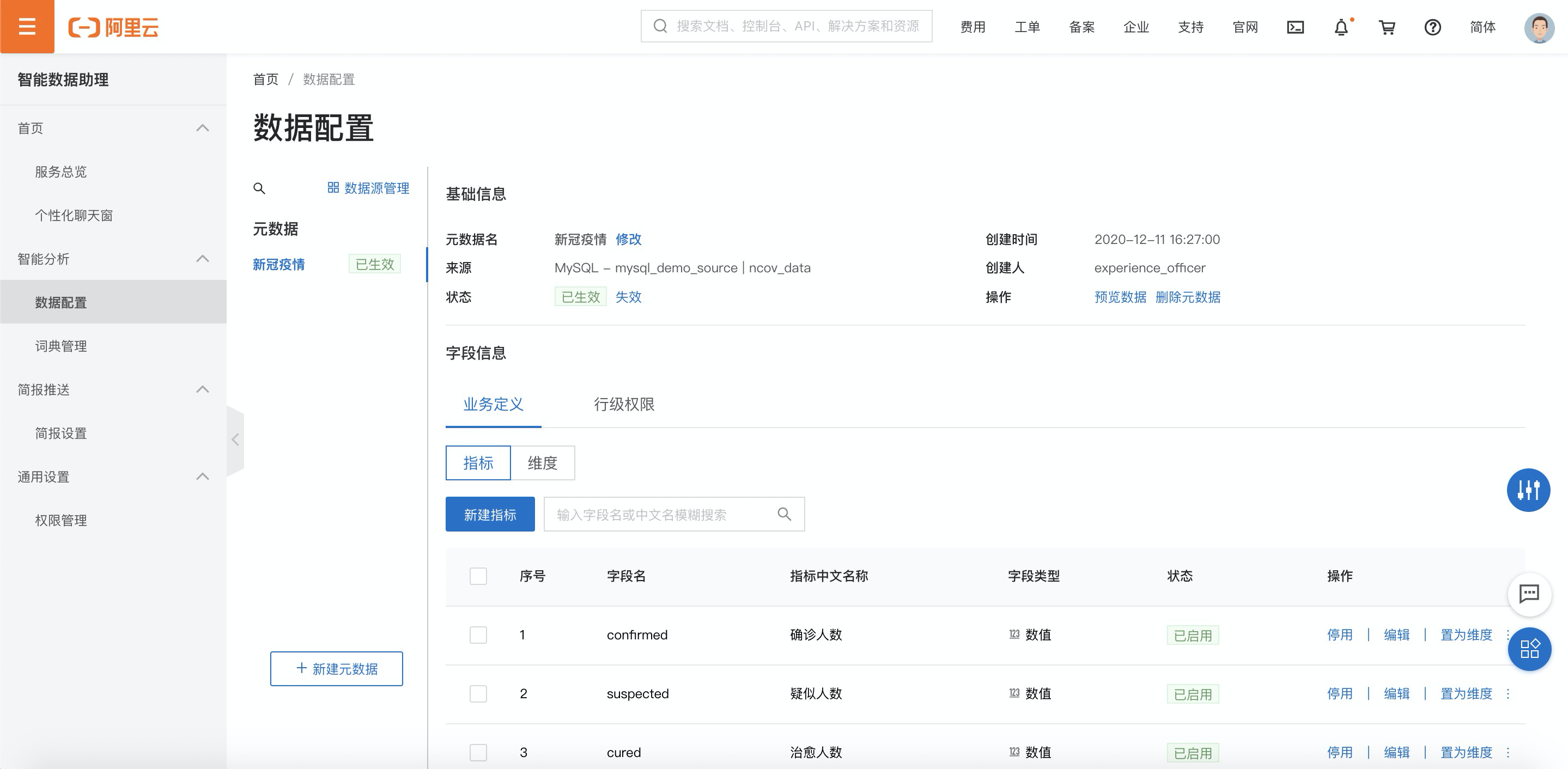 数据配置