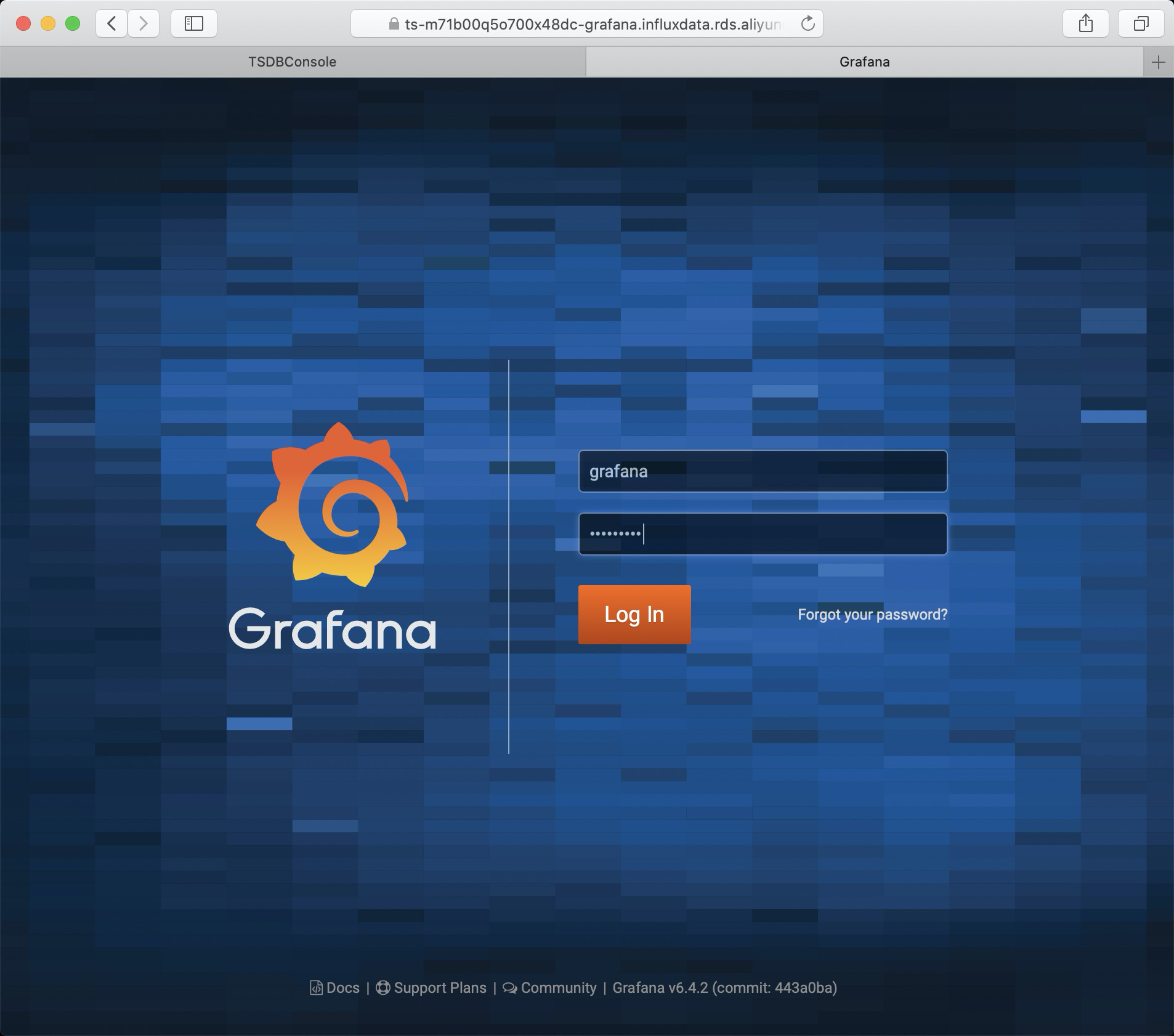 登录grafana