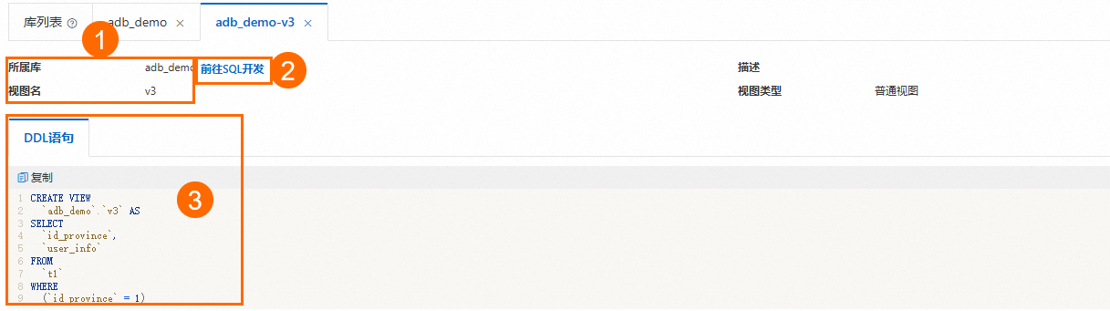 视图详细信息