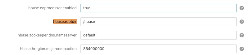 hbase 配置信息