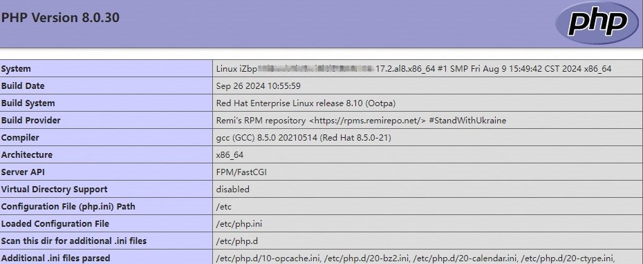 phpinfo