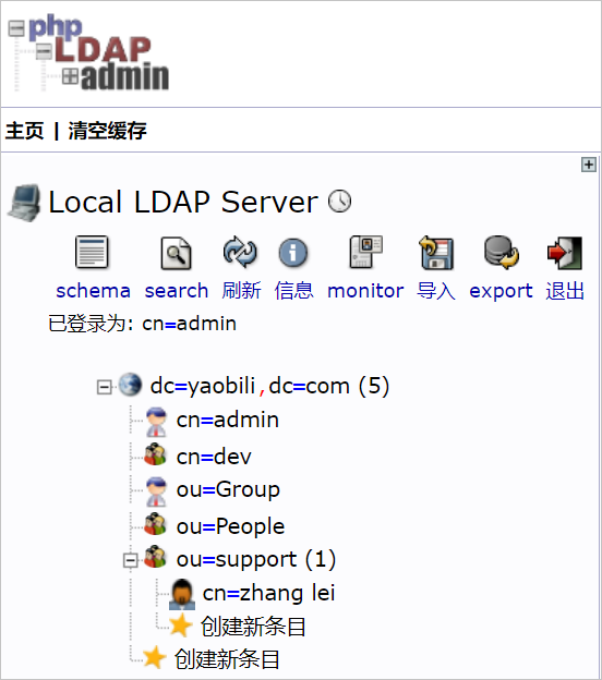 LDAP环境及用户数据