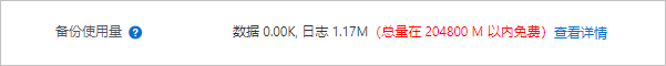 備份使用量