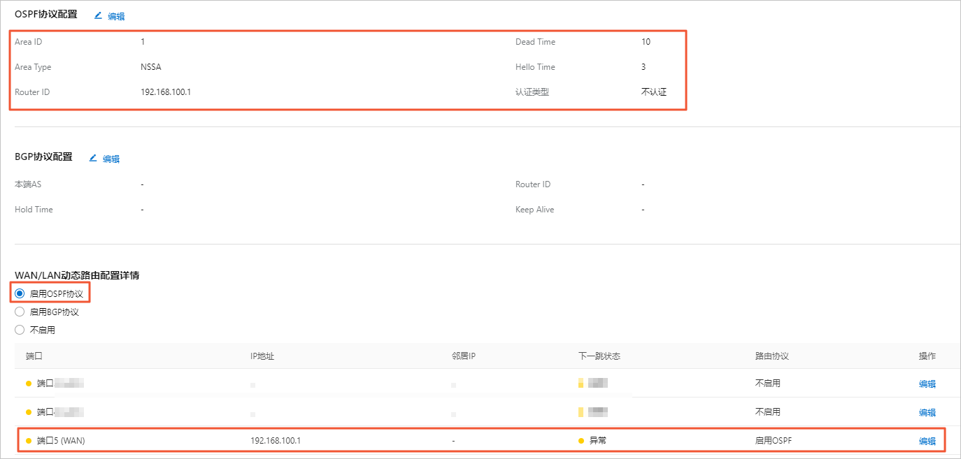 OSPF路由配置