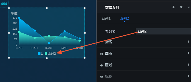 系列名顯示在圖例名稱