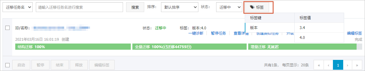 開啟標籤列表