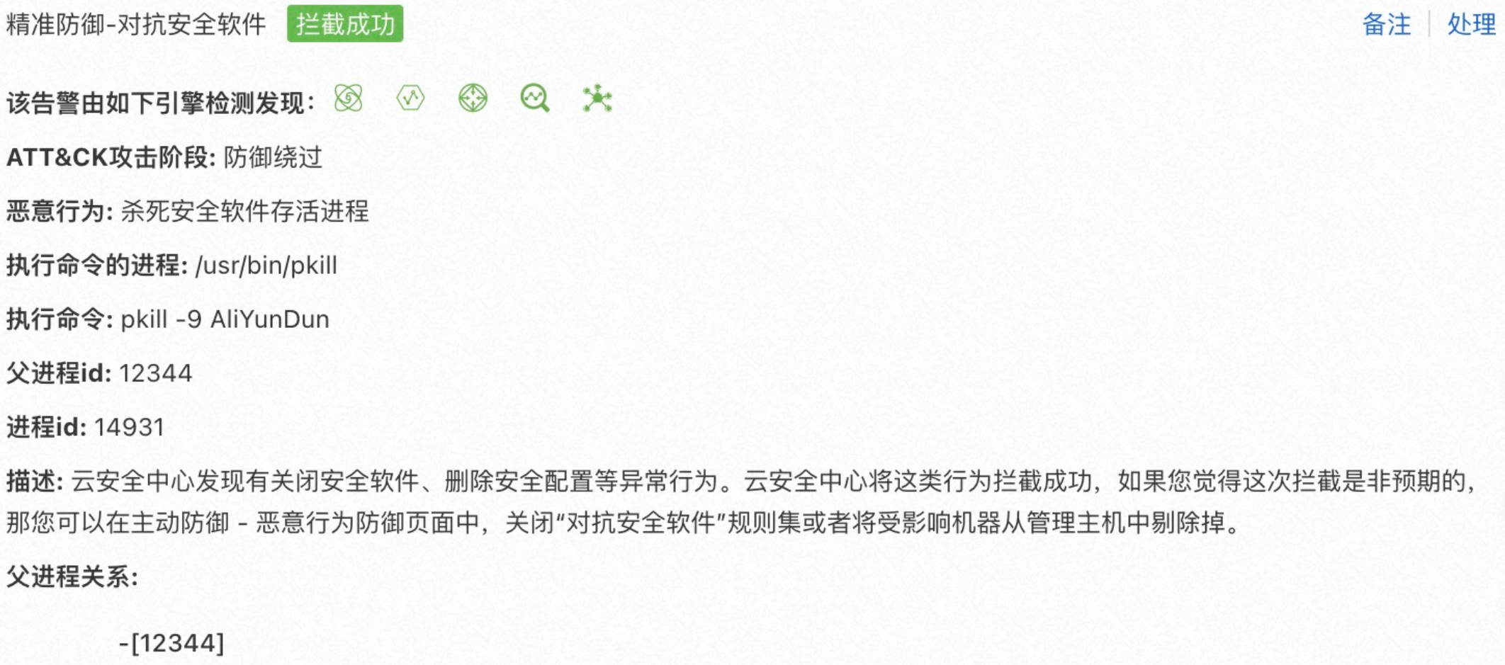 進程啟動命令列