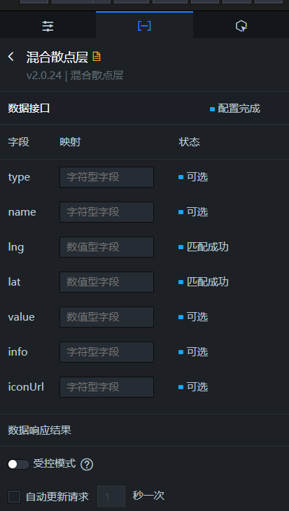 混合散點層資料面板