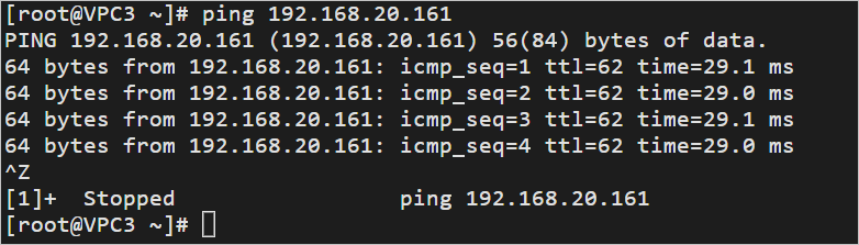 VPC3 ping VPC1