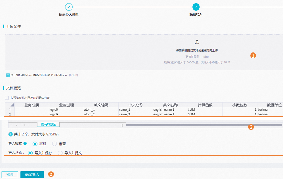 匯入原子指標