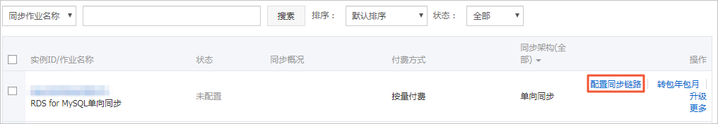 配置MySQL單向同步任務