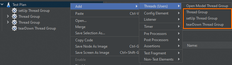 前置後置線程組