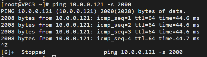 VPC3 ping VPC2