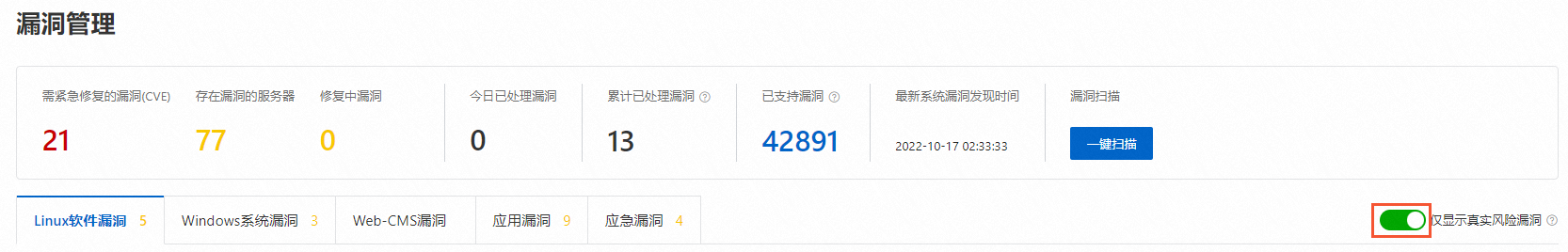 僅顯示真實風險漏洞